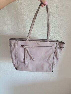 Kate Spade Gray Leather Tote Bag